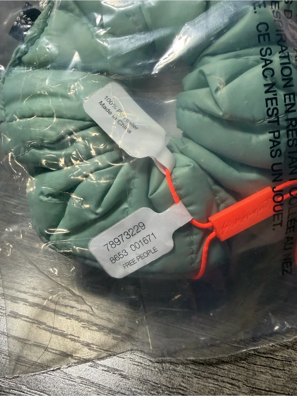 NWT Free People Sports Puffer Scrunchie Blue Sea